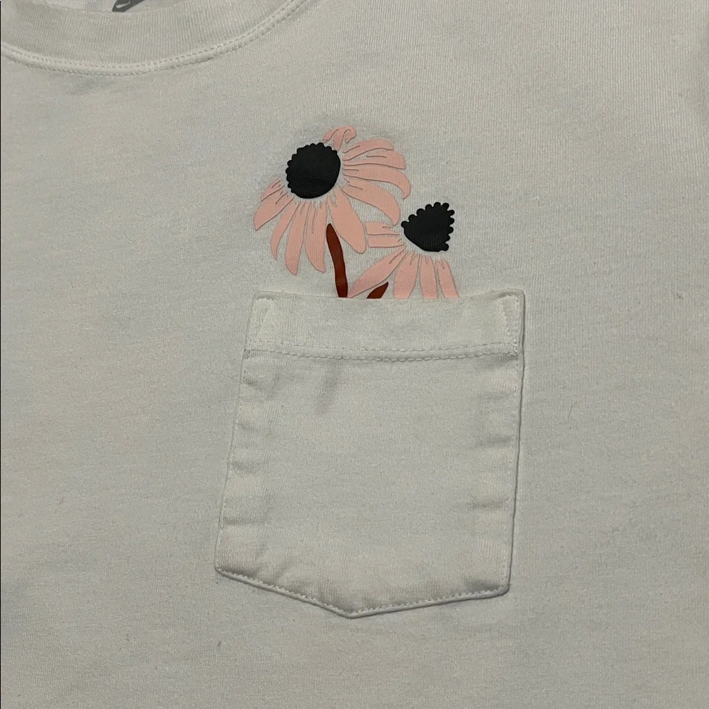 Nike “The Nike Tee” Cropped Tee in White w/Floral Design Women’s Sz Small
